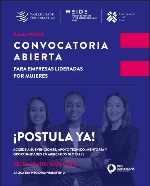 Fondo WEIDE abre convocatoria para apoyar a mujeres exportadoras en República Dominicana